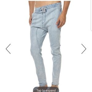 Zanerobe denim joggers exclusively for wildfang